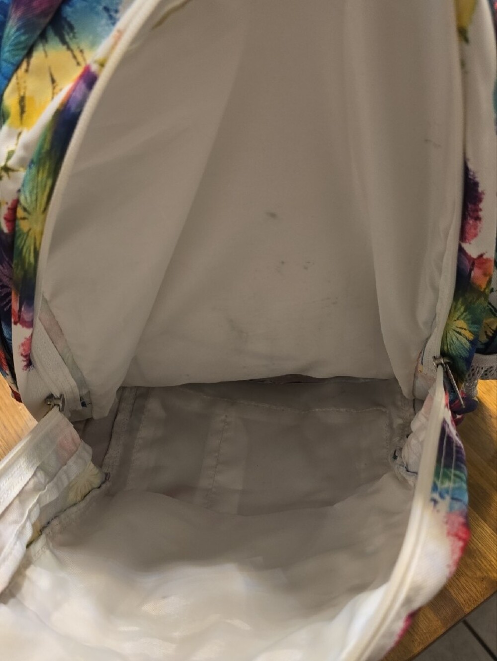 Jansport Large Tie-Dye Backpack in Blue, Pink, Green - Picture 5 of 10